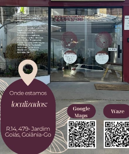 Post com a fachada e a localização do Morena Café no Jardim Goiás
